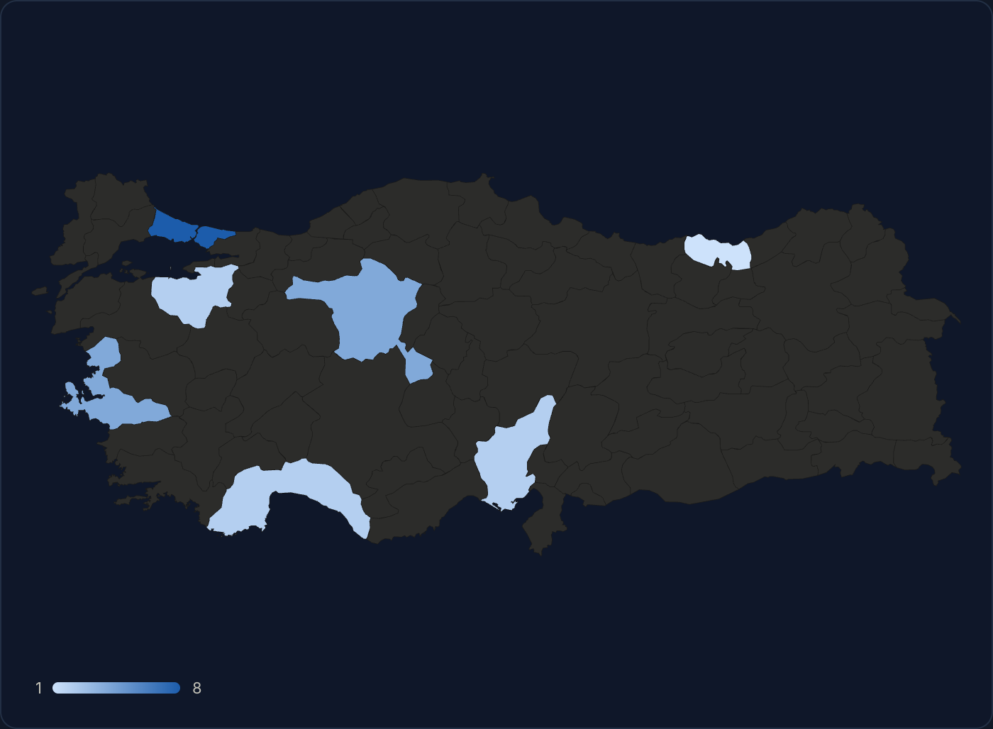 Harita (TR) grafik türü — il bazında Türkiye choropleth haritası.