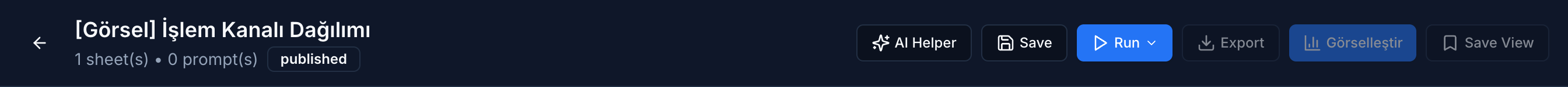Rapor Atölyesi üst çubuğu